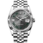 Rolex Datejust 36 Wimbledon Oystersteel White Gold Jubilee 126234 - Stock photo - Close front look