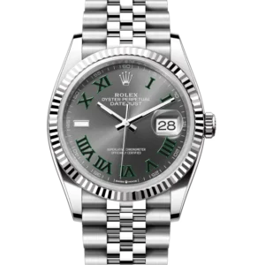 Rolex Datejust 36 Wimbledon Oystersteel White Gold Jubilee 126234 - Stock photo - Close front look