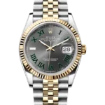 Rolex Datejust 36 Wimbledon Oystersteel Yellow Gold Jubilee 126233 - Stock photo - Close front look