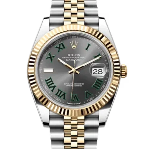 Rolex Datejust 41 Wimbledon Oystersteel Yellow Gold Jubilee 126333 - Stock photo - Close front look