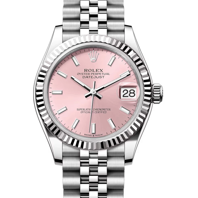 rolex datejust 278274 pink dial close look