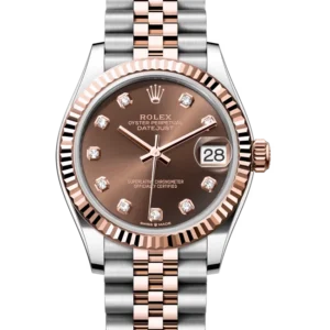 rolex datejust 31 chocolate dial 278271 close front look