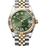 rolex datejust 31 green roman diamond dial jubilee 278273 close