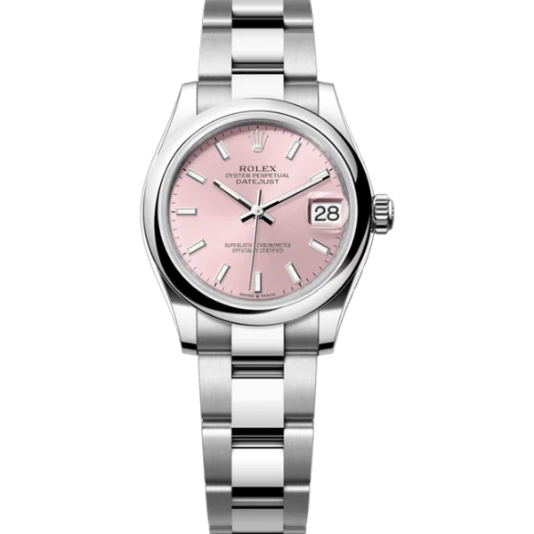 rolex datejust 31 pink dial oyster 278240 front