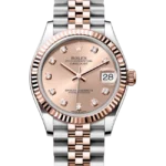 rolex datejust 31 rose diamond dial jubilee 278271 close front