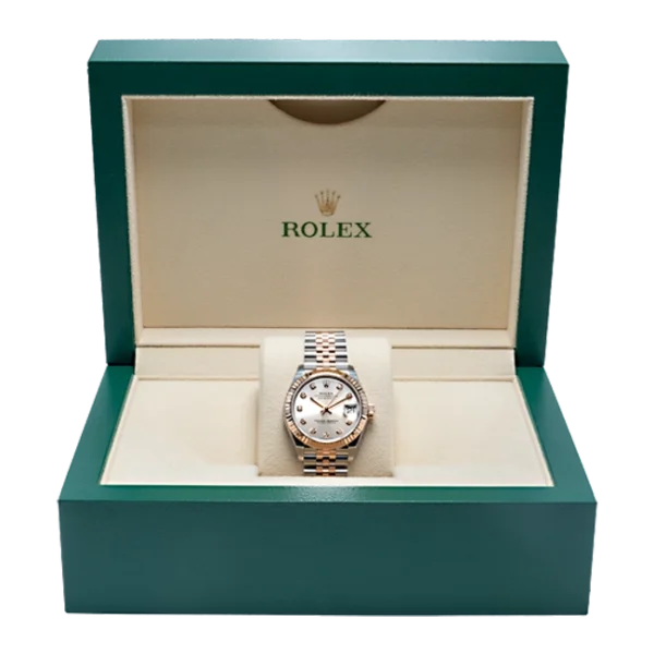 rolex datejust 31 silver diamond dial 278271 full set