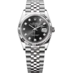 rolex datejust 36 black diamond dial jubilee 126234 front