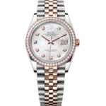 rolex datejust 36 mother of pearl dial jubilee 126281rbr front