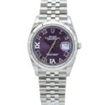 rolex datejust 36 purple roman diamond dial jubilee 126234 front