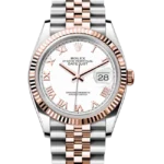 rolex datejust 36 white roman dial jubilee 126231 close front