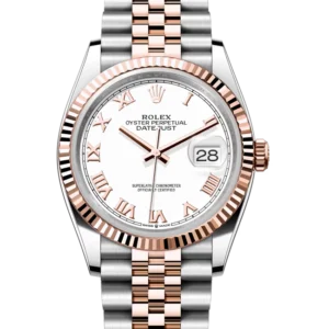 rolex datejust 36 white roman dial jubilee 126231 close front