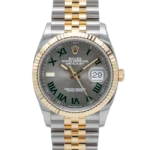 rolex datejust 36 wimbledon dial jubilee 126233 close front