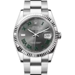 rolex datejust 36 wimbledon dial oyster 126234 close front