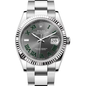 rolex datejust 36 wimbledon dial oyster 126234 close front