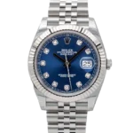 rolex datejust 41 blue diamond dial jubilee 126334 close front