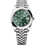 rolex datejust 41 green index dial jubilee 126300 front