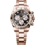 rolex daytona black and steel diamond dial everose gold oyster 126505 front look