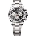 rolex daytona black steel diamond dial white gold oyster 126509 front look