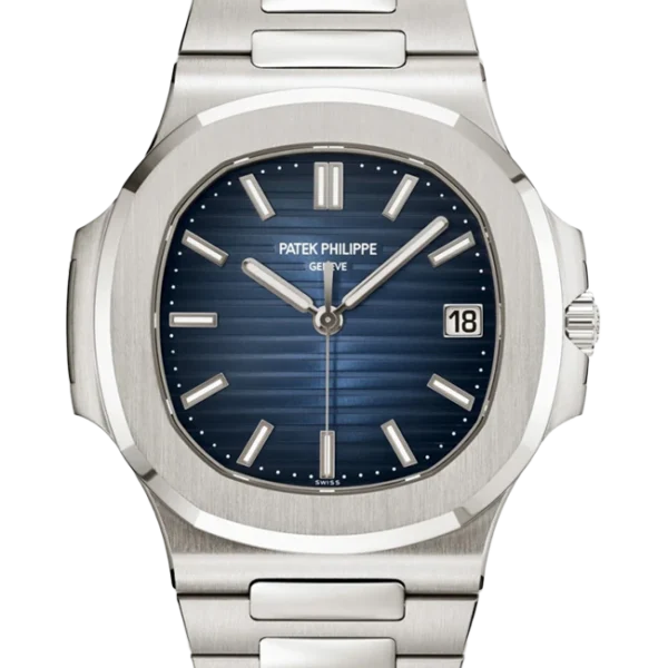 Patek Philippe Nautilus 5811 White Gold Blue dial close front