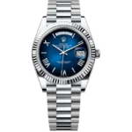 Rolex Day-Date 40 Blue Ombré Roman Dial Platinum 228236 front