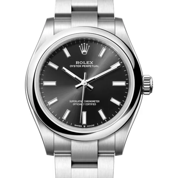 Rolex Oyster Perpetual 31 Black Dial 277200 close front look