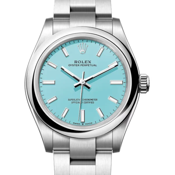 Rolex Oyster Perpetual 31 Tiffany Blue Dial 277200 close front