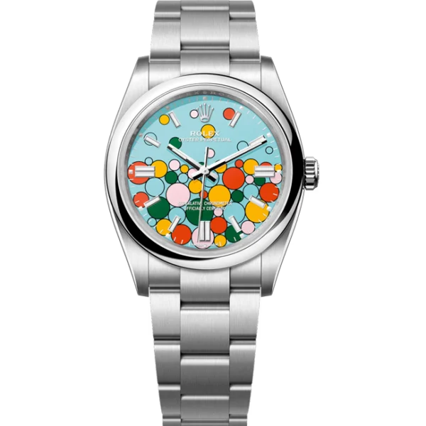 Rolex Oyster Perpetual 36 Celebration Dial Color 126000 Front View