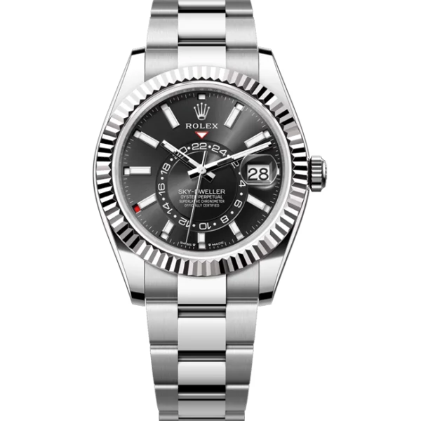 Rolex Sky Dweller Black Dial Oystersteel and White Gold Oyster 336934 front