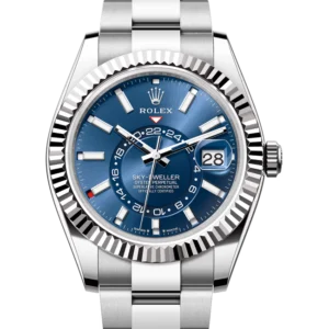 Rolex Sky Dweller Blue Dial Oystersteel and White Gold Oyster 336934 close front