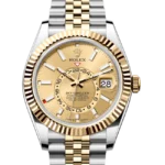 Rolex Sky Dweller Champagne Dial Oystersteel and Yellow Gold Jubilee 336933 close front