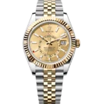 Rolex Sky Dweller Champagne Dial Oystersteel and Yellow Gold Jubilee 336933 front