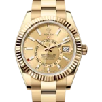 Rolex Sky Dweller Champagne Dial Yellow Gold Oyster 336938 close front