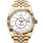 Rolex Sky Dweller Gold white dial jubilee 336938 close front