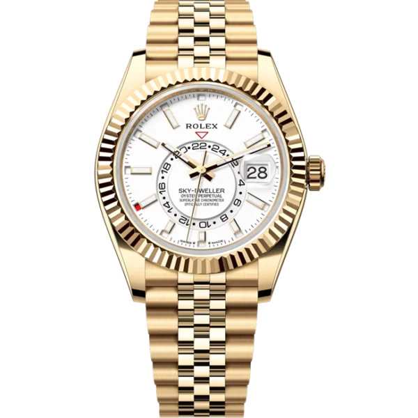 Rolex Sky Dweller Gold white dial jubilee 336938 front