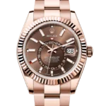 Rolex Sky Dweller Rose Gold Chocolate Dial Oyster 336935 close front