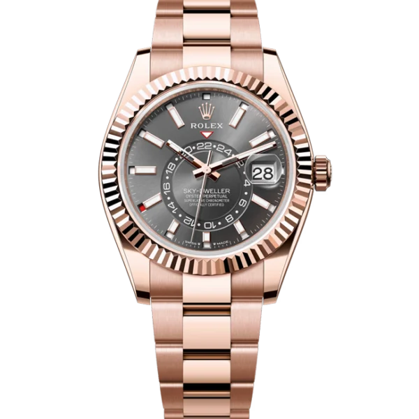 Rolex Sky Dweller Rose Gold Slate Dial Oyster 336935 front