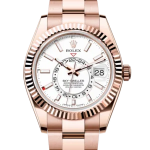 Rolex Sky Dweller Rose Gold White Dial Oyster 336935 close front