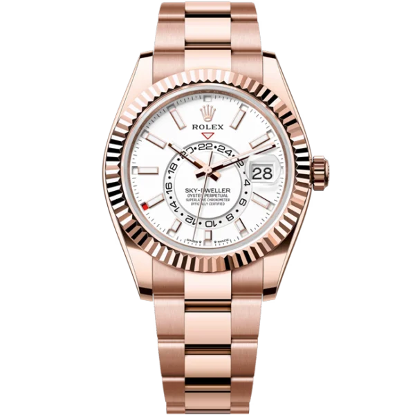 Rolex Sky Dweller Rose Gold White Dial Oyster 336935 front