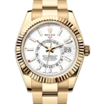 Rolex Sky Dweller White Dial Yellow Gold Oyster 336938 Close front