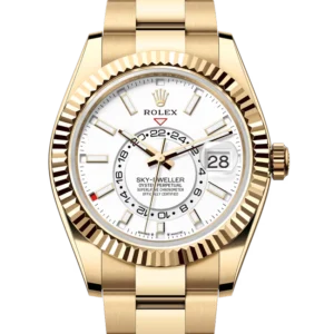 Rolex Sky Dweller White Dial Yellow Gold Oyster 336938 Close front