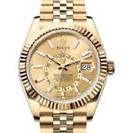 Rolex Sky Dweller Yellow Gold Champagne Dial Jubilee 336935 close front