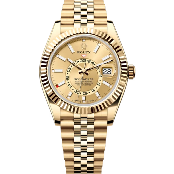 Rolex Sky Dweller Yellow Gold Champagne Dial Jubilee 336935 front