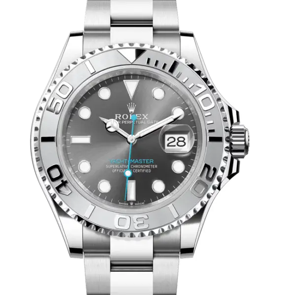 Rolex Yacht-Master 37 Slate Dial Oystersteel and Platinum 268622 close look