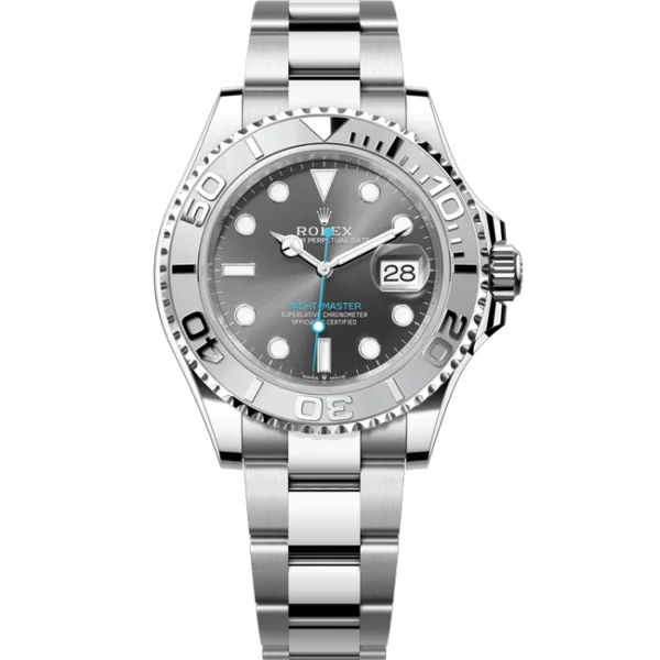 Rolex Yacht-Master 37 Slate Dial Oystersteel and Platinum 268622 front