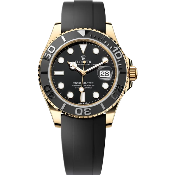 Rolex Yacht-Master 42 Black Dial Yellow Gold 226658 front