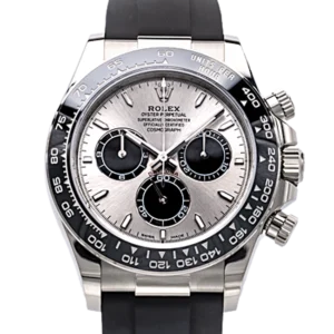 Rolex Daytona "Ghost" White Gold Black and Steel Dial Oysterflex 40mm - Brand New - Close front look