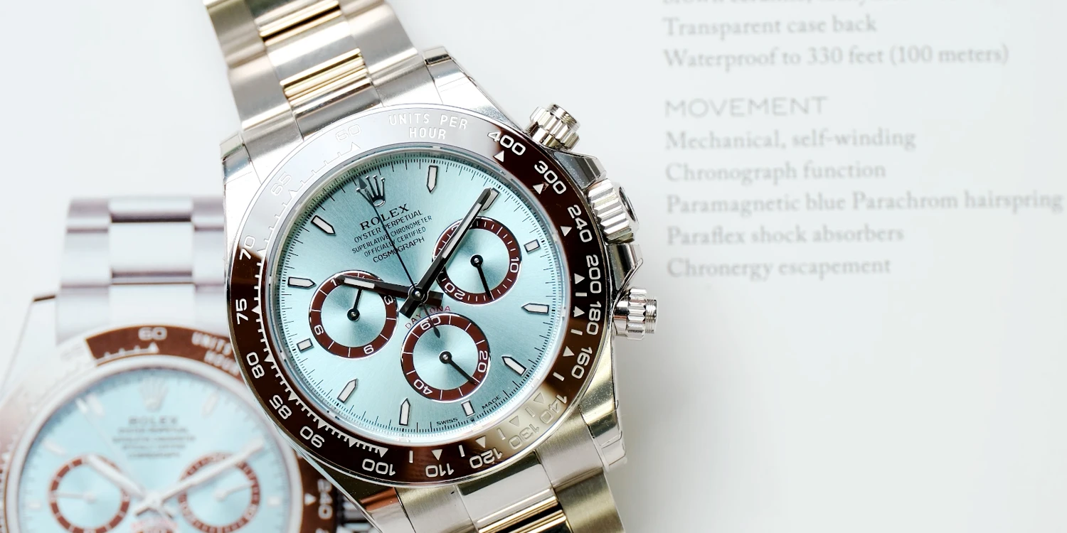 Rolex Platinum Daytona 126506 on a magazine