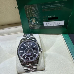 used Rolex Sky Dweller Black Dial Jubilee 326934 - Flash Sale