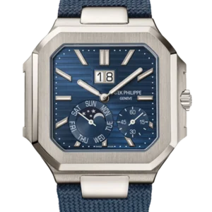 2024 Patek Philippe Cubitus NEW RELEASE Sunburst Blue Dial 45mm Platinum 5822P - Close front look