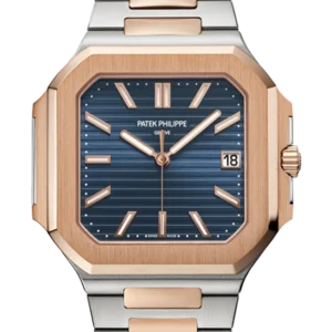 2024 Patek Philippe Cubitus NEW RELEASE Sunburst Blue Dial 45mm Stainless Steel & Rose Gold 5821-1AR - Close front look